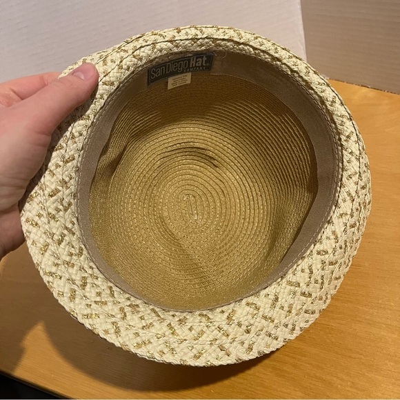 San Diego hats company wicker bead straw hat OS Women’s Fedora - Picture 7 of 9